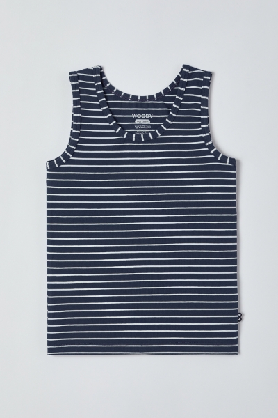 Resim 2-8 Yaş Erkek Çocuk Atlet-Ves - 981-Krokodil Temalı Lacivert Çizgili