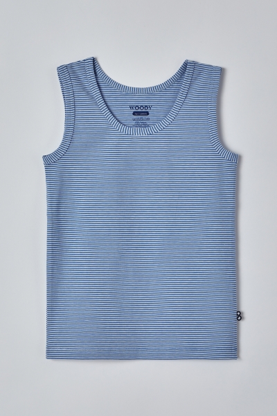 Resim 2-8 Yaş Erkek Çocuk Atlet-Ves - 980-Semender Temalı Çizgili Beyaz