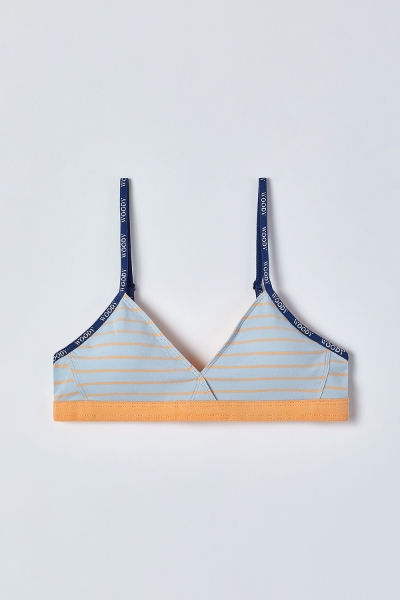 Resim Sütyen-Bra - 951-Krokodil Temalı Mavi Çizgili