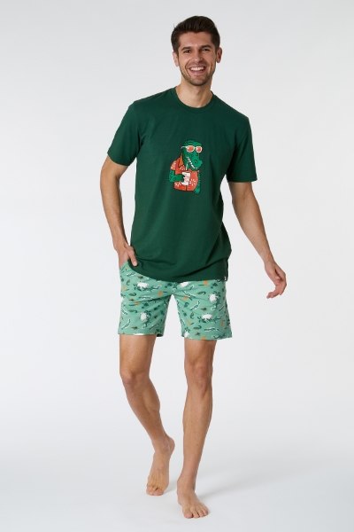 Resim Erkek Pijama-Qrs - 786-Çam Yeşili