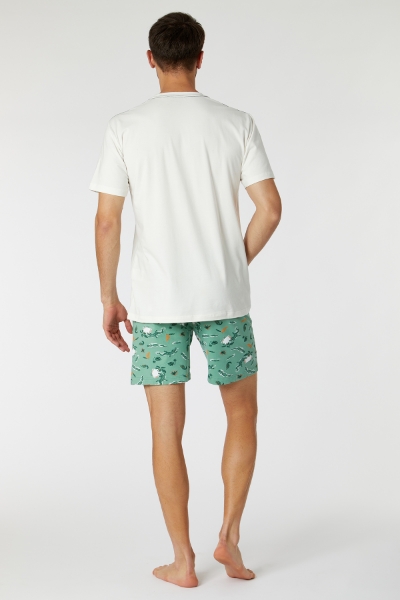 Resim Erkek Pijama-Qrs - 106-Ekru