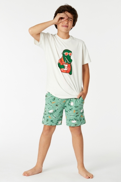 Resim 10-16 Yaş Erkek Çocuk Pijama-Qrs - 106-Ekru