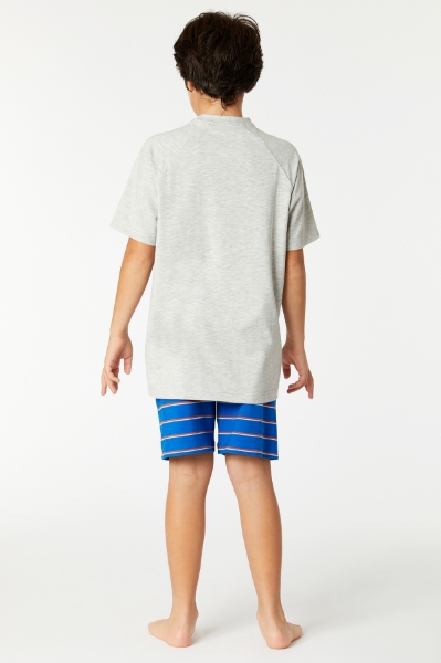 Resim 2-8 Yaş Erkek Çocuk Pijama-Qts - 142-Açık Melanj