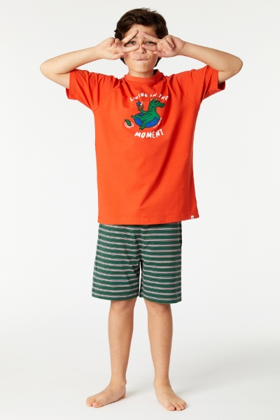 Resim 10-16 Yaş Erkek Çocuk Pijama-Qts - 567-Paprika Kırmızı