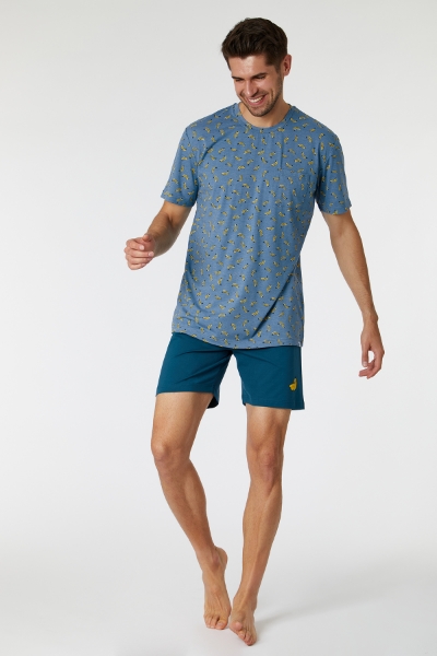 Resim Erkek Pijama-Qpa - 986-Mandril Temalı Muz Baskılı