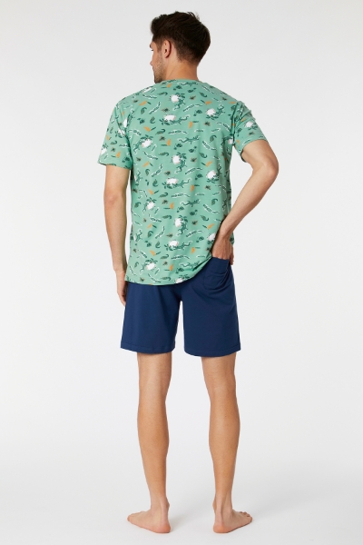 Resim Erkek Pijama-Qpa - 937-Krokodil Baskılı Yeşil