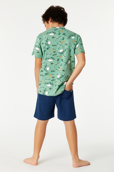 Resim 2-8 Yaş Erkek Çocuk Pijama-Qpa - 937-Krokodil Baskılı Yeşil