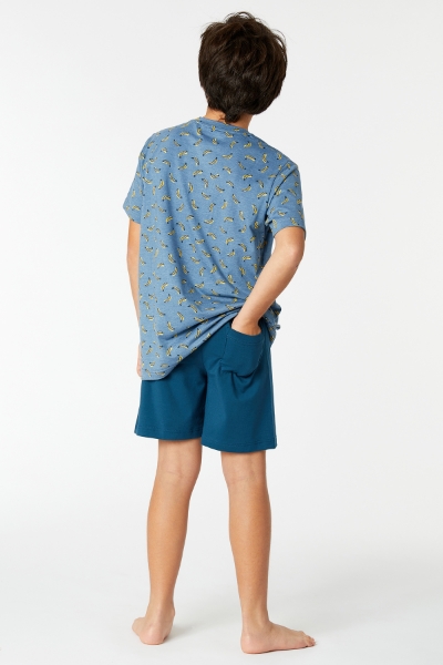 Resim 10-16 Yaş Erkek Çocuk Pijama-Qpa - 986-Mandril Temalı Muz Baskılı