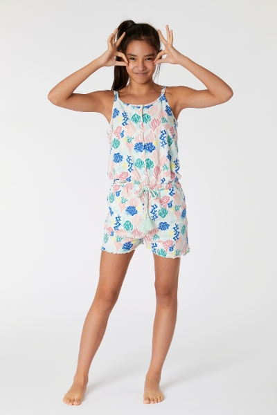 Resim 10-16 Yaş Kız Çocuk Pamuklu Tulum-Yoa - 975-Mercan