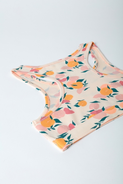 Resim 2-8 Yaş Kız Çocuk Atlet-Yuf - 973-Şeftali Baskılı Ekru