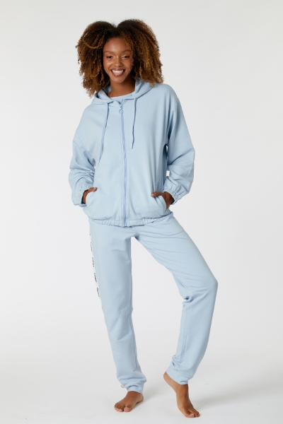 Resim Kapüşonlu Sweatshirt-Ylc - 846 SUBDUED BLUE