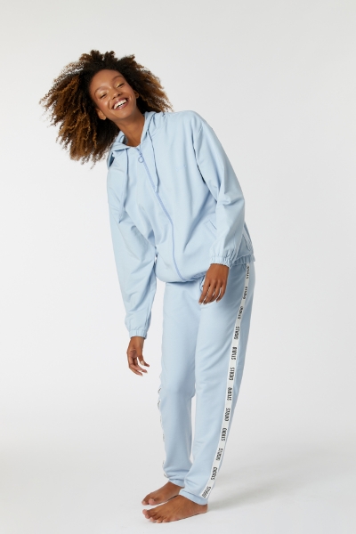 Resim Kapüşonlu Sweatshirt-Ylc - 846 SUBDUED BLUE