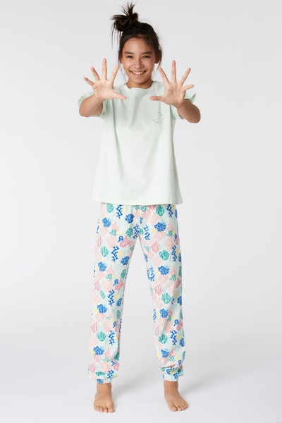 Resim 10-16 Yaş Kız Çocuk Pijama-Ypa - 716-Uçuk Yeşil