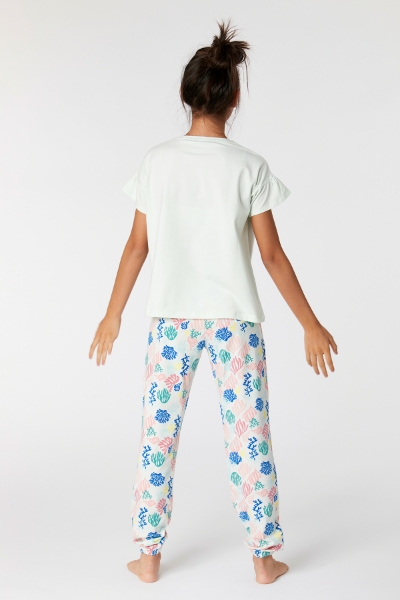 Resim 10-16 Yaş Kız Çocuk Pijama-Ypa - 716-Uçuk Yeşil