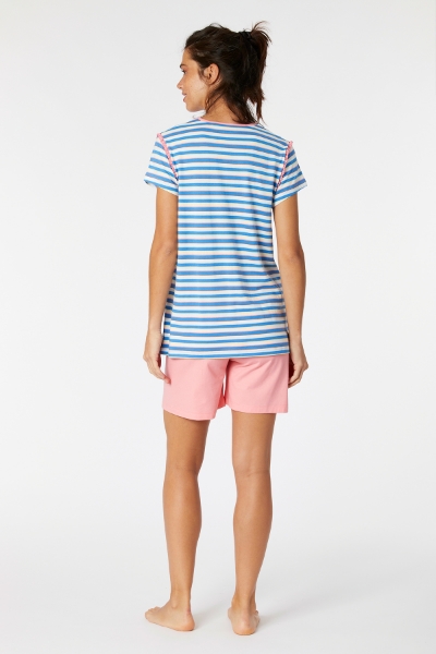 Resim Kadın Pijama-Psg - 987-Semender Temalı Çizgili