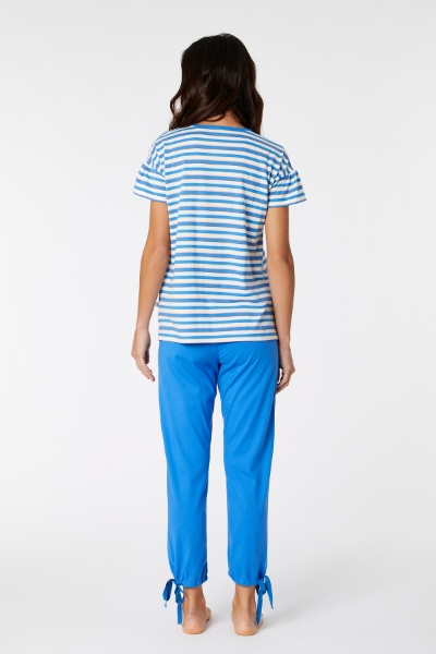 Resim Kadın Pijama-Bsk - 987-Semender Temalı Çizgili