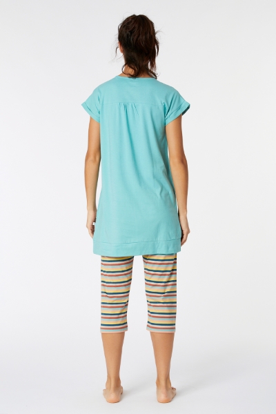 Resim Kadın Pijama-Pos - 717-Puslu Yeşil