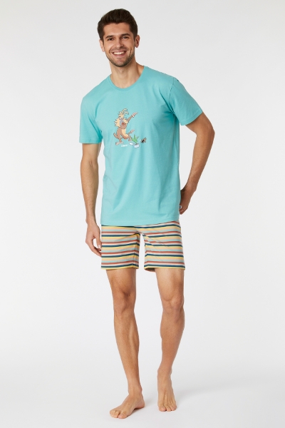 Resim Erkek Pijama-Pss - 717-Puslu Yeşil