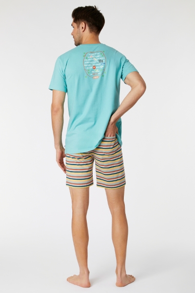 Resim Erkek Pijama-Pss - 717-Puslu Yeşil