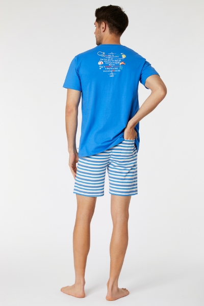 Resim Erkek Pijama-Pss - 837-Koyu Mavi