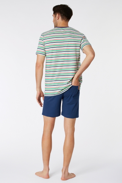 Resim Erkek Pijama-Pss - 910-Krokodil Temalı Çizgili Yeşil 