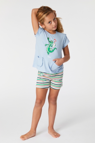 Resim 10-16 Yaş Kız Çocuk Pijama-Psg - 816-Toz Mavi