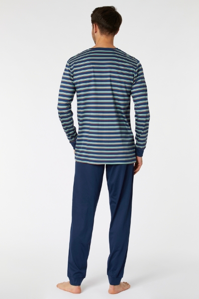 Resim Erkek Pijama-Mvl - 977-Krokodil Temalı Çok Renkli Çizgili