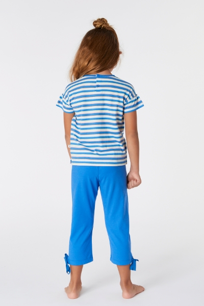 Resim 10-16 Yaş Kız Çocuk Pijama-Bsk - 987-Semender Temalı Çizgili