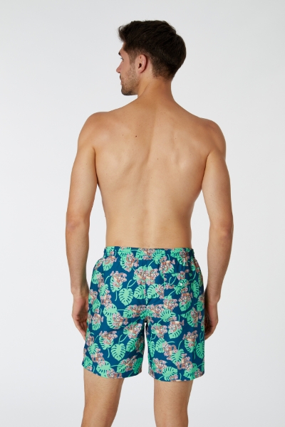 Resim Erkek Deniz Şortu-Zww - 912-Mandril Temalı Mavi