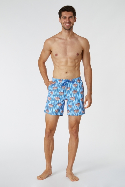 Resim Erkek Deniz Şortu-Zww - 924-Semender Baskılı Mavi 
