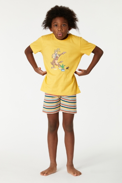 Resim 2-8 Yaş Erkek Çocuk Pijama-Pss - 614-Limon Sarı