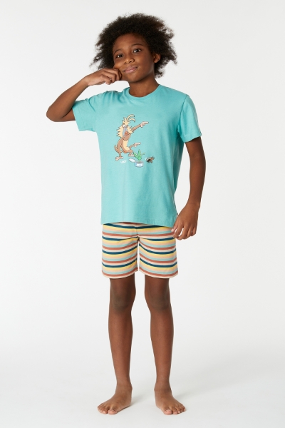 Resim 10-16 Yaş Erkek Çocuk Pijama-Pss - 717-Puslu Yeşil