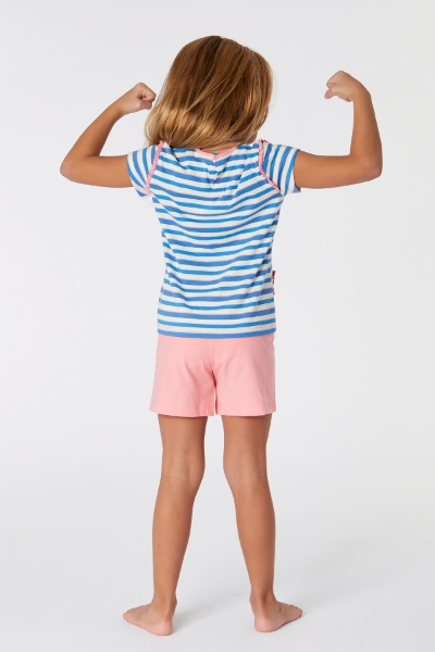 Resim 2-8 Yaş Kız Çocuk Pijama-Psg - 987-Semender Temalı Çizgili