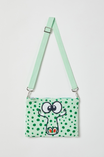 Resim Mini Kol Çantası-Wbj - 957-Yeşil Puantiyeli