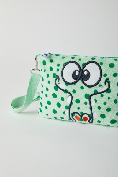 Resim Mini Kol Çantası-Wbj - 957-Yeşil Puantiyeli