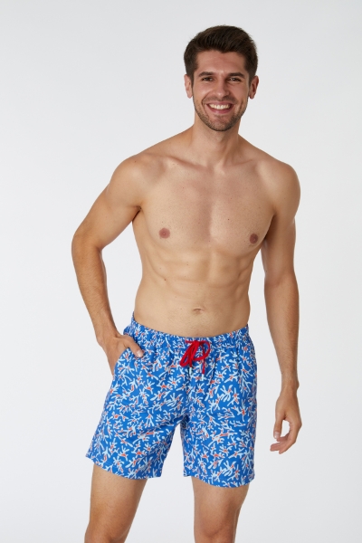 Resim Erkek Deniz Şortu-Qww - 930-Semender Temalı Mavi 