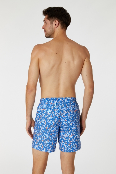 Resim Erkek Deniz Şortu-Qww - 930-Semender Temalı Mavi 