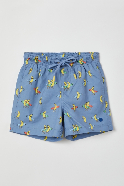 Resim Deniz Şortu-Qww - 927-Muz Baskılı Mavi