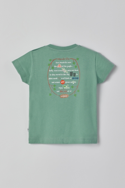 Resim Pamuklu Erkek Bebek Pijama-Pss - 717-Puslu Yeşil