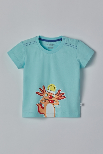 Resim Pamuklu Erkek Bebek Pijama-Psu - 822-Turkuvaz