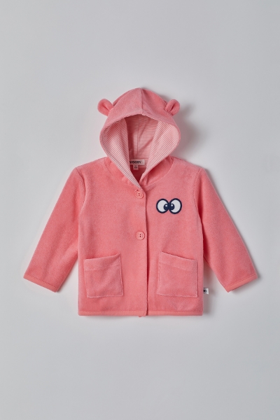 Resim Kapüşonlu Bebek Sweatshirt-Jkh - 441-İstiridye Pembe