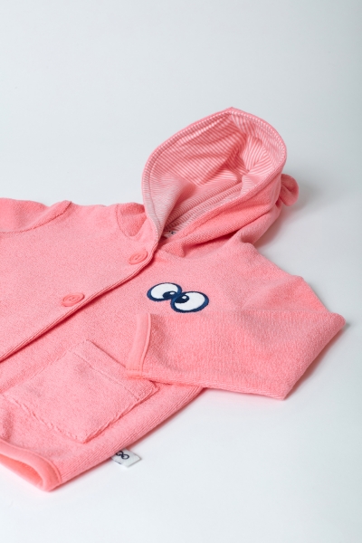 Resim Kapüşonlu Bebek Sweatshirt-Jkh - 441-İstiridye Pembe