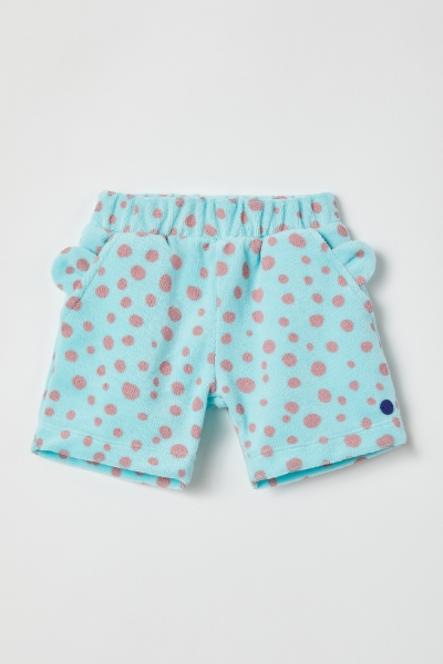 Resim Havlu Bebek Şort-Sht - 918-Semender Baskılı Mavi