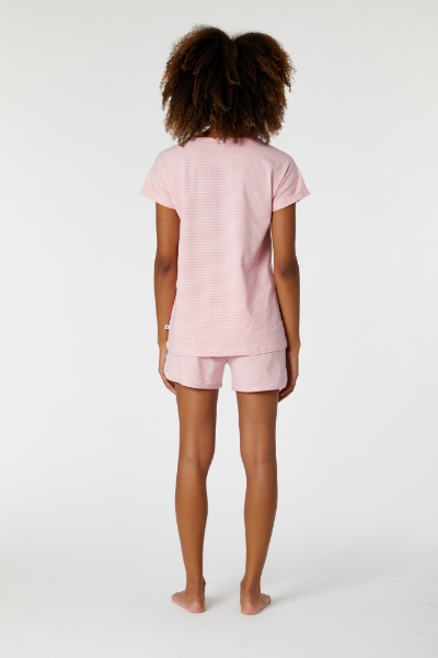 Resim Kadın Pijama-Pzg - 943-Semender Temalı Çizgili Pembe 