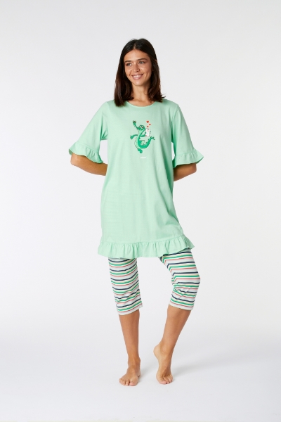 Resim Kadın Pijama-Tun - 703-Ağaç Yeşili