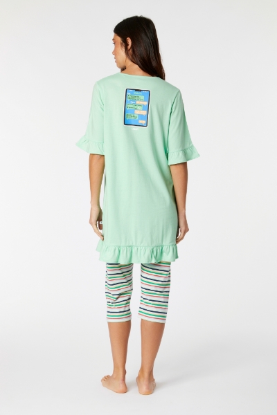 Resim Kadın Pijama-Tun - 703-Ağaç Yeşili