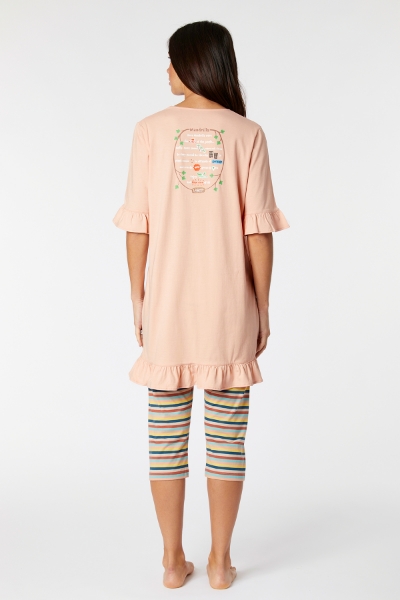 Resim Kadın Pijama-Tun - 411-Uçuk Pembe