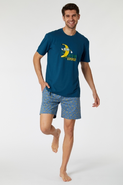 Resim Erkek Pijama-Qrs - 873-Derin Mavi