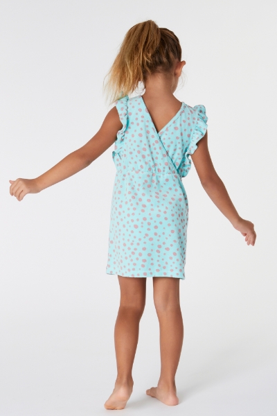 Resim 10-16 Kız Çocuk Pamuklu Havlu Elbise-Dta - 918-Semender Baskılı Mavi