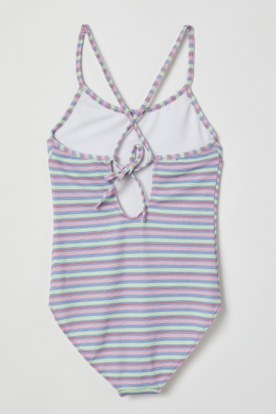 Resim 2-8 Yaş Kız Çocuk UPF50+ Korumalı Mayo-Yaa - 933-Çok Renkli Baskılı Somon